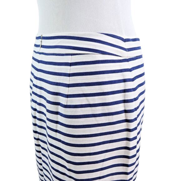 NWT J Crew Size 4 The Pencil Skirt Lined Nautical Stripe Blue White - Picture 9 of 12